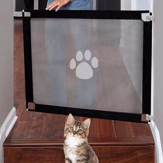 Porta di passaggio per animali domestici, telaio, senza forature, 100 x 80 cm, nera