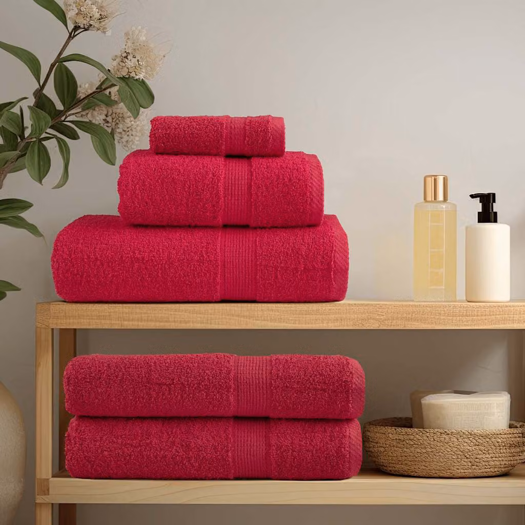 vidaXL Asciugamani da bagno Premium SOLUND 4pz Rosso 100x150cm 600g/m²