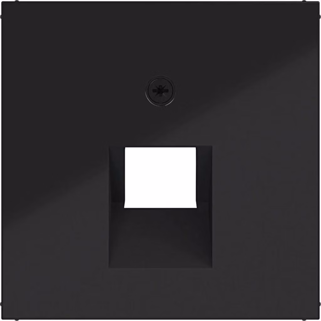 Hager, elemento centrale per presa elettrica UAE, 1 modulo, uscita angolata a 45°, tipo A.x/C.x, finitura nera lucida, confezione da 10 pezzi.