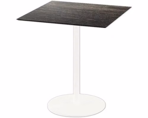 Urban - Tavolo da terrazzo, struttura bianca + piano in HPL effetto legno sbiancato, 70x70 cm, 1 pezzo