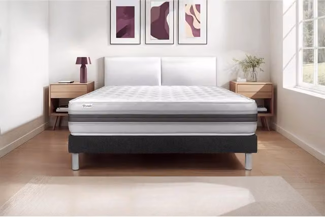 Letto con materasso VITALMEMO BACK 135 x 200 cm Rete Kit Nero