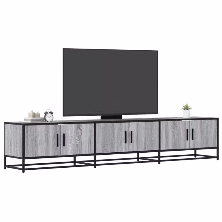 Mobile Porta TV Industrial vidaXL in Legno e Metallo, Grigio, L: 210 cm, P: 35 cm, H: 41 cm