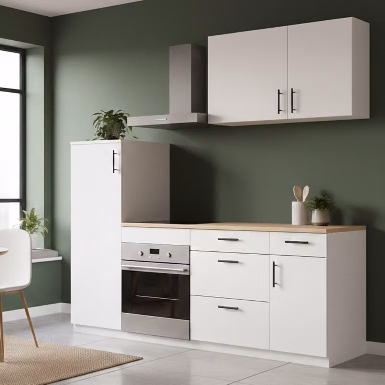 Althenis - Cucina, Bianco, 4 Cassetti, Elettrodomestici non inclusi,