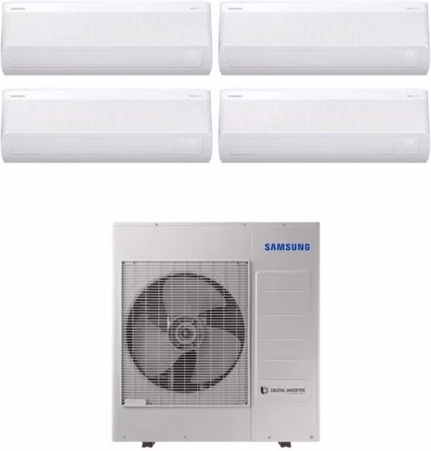 Condizionatore Samsung Quadri Split WINDFREE AVANT S2 9+12+12+12 con Wi-Fi Integrato e Controllo App, Colore Bianco
