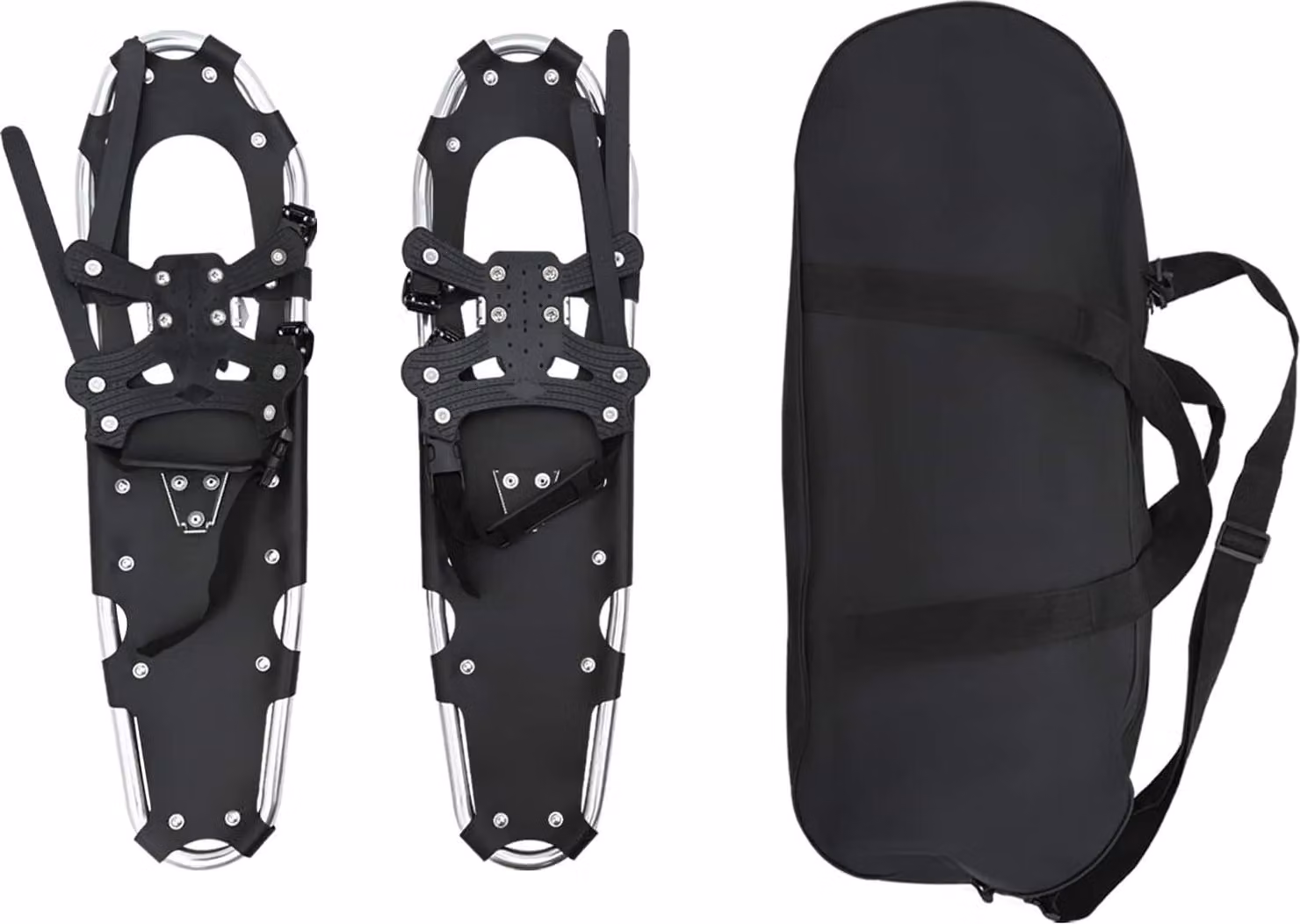 Ciaspole 3 in 1 Argento e Nero 78,5 x 22 cm Alluminio e HDPE