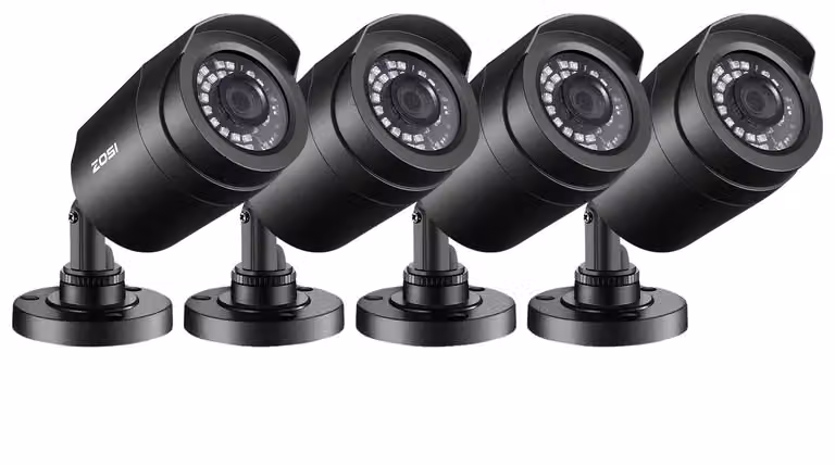 Telecamera di sicurezza, risoluzione HD 1080P, visione notturna, confezione da 4