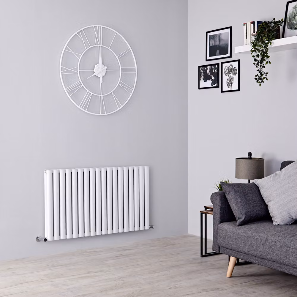 Termosifone Orizzontale in Alluminio Bianco Revive Air L: 107 cm, H: 60 cm