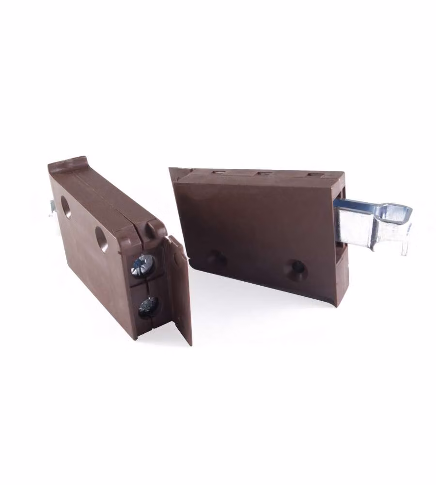 Staffe per aggancio pensili su barra colore marrone 2 pz