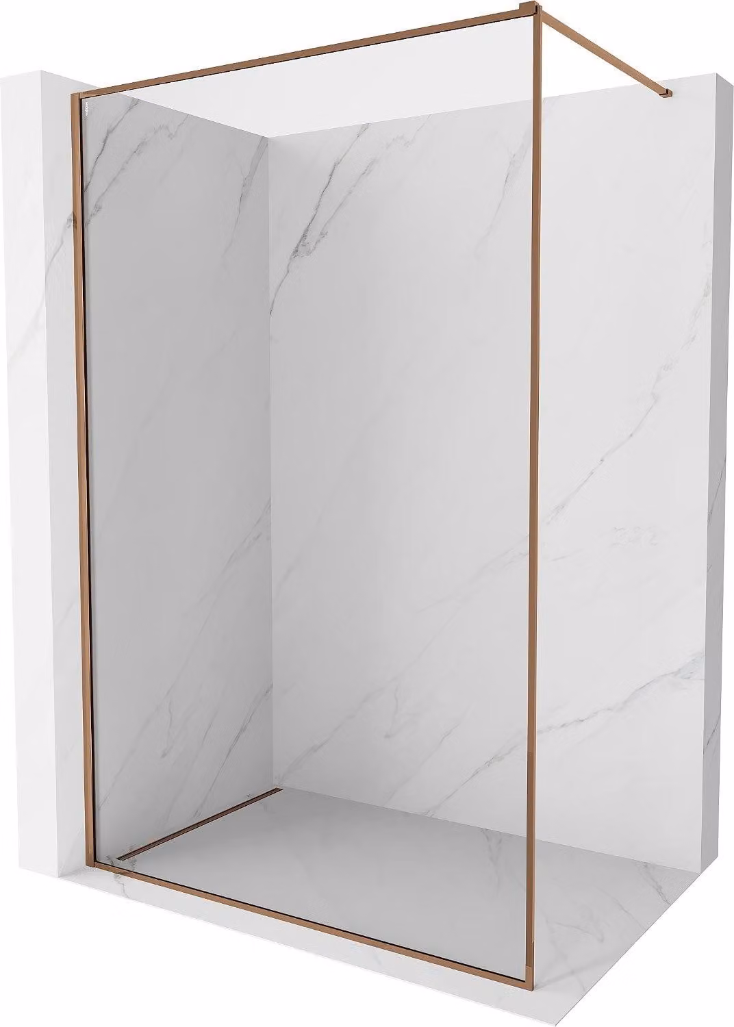 Mexen Kioto-F parete doccia Walk-in con cornice 145 x 202 cm, trasparente 8 mm, oro rosa - 800-145-104-60-00
