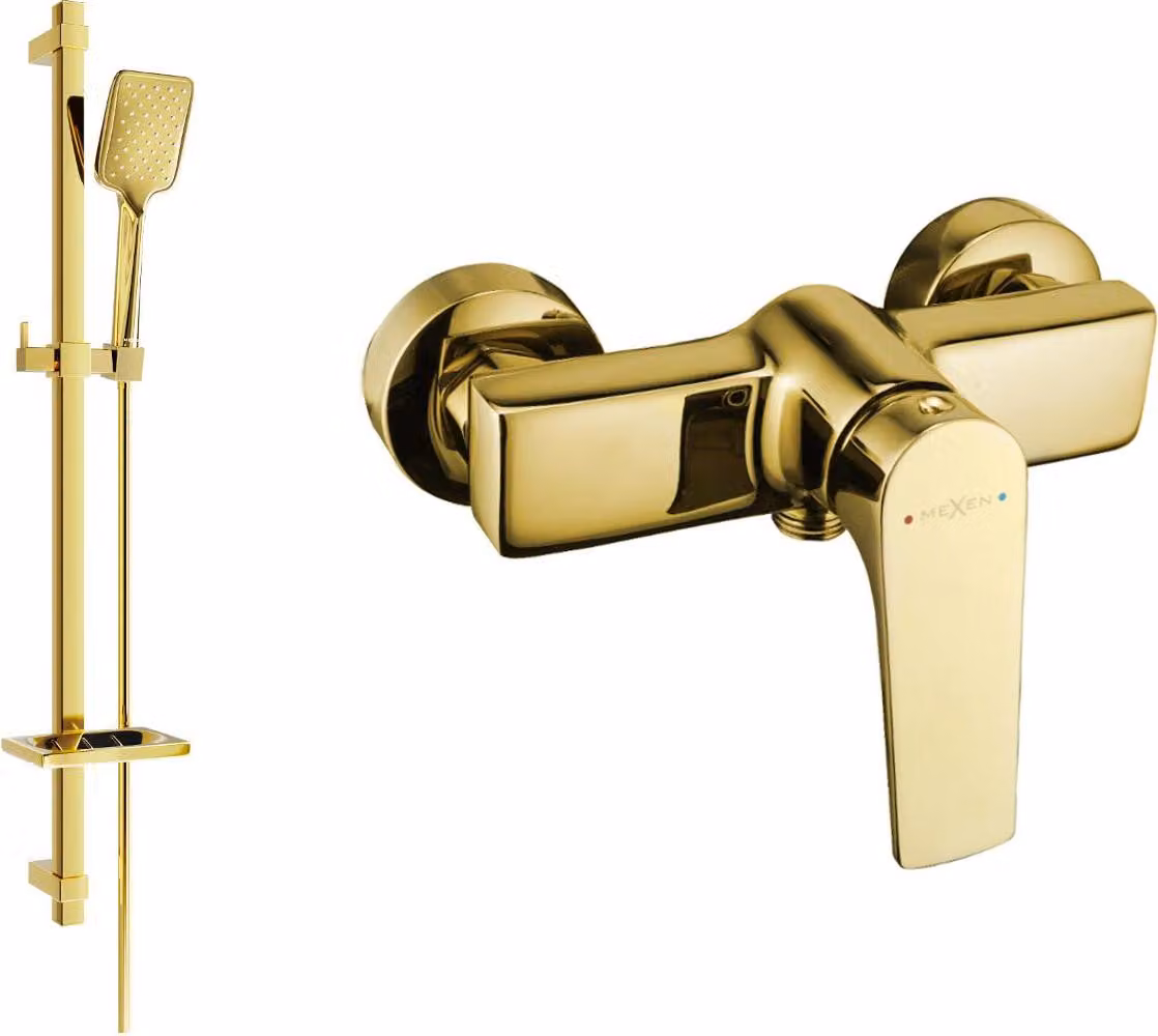 Mexen Lynx DQ62 rubinetto per doccia con set doccia, oro - 74594DQ62-50