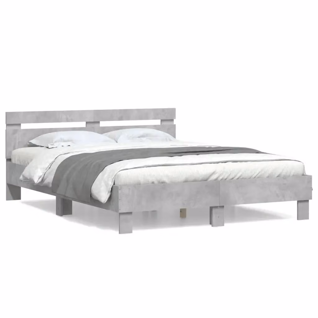 vidaXL Giroletto con Testiera in Grigio, L/P/H: 140 x 190 x 145 cm, in Legno Multistrato – 2