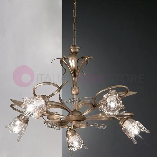 SOFIA Lampadario Stile Classico Rustico 5 Luci