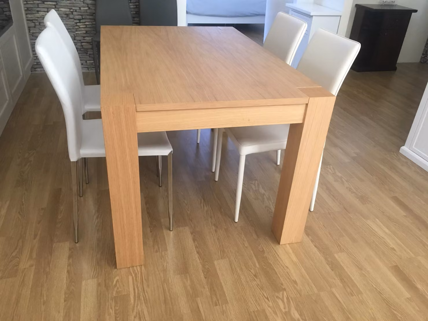 Tavolo rettangolare allungabile in legno di rovere naturale Mobili 2G L: 180-280 cm, P: 90 cm – 3