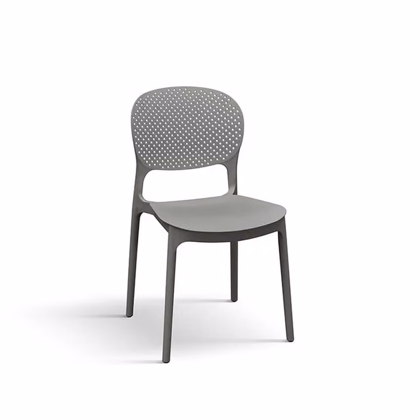 Set di 4 sedie ALICANTE in polipropilene grigio