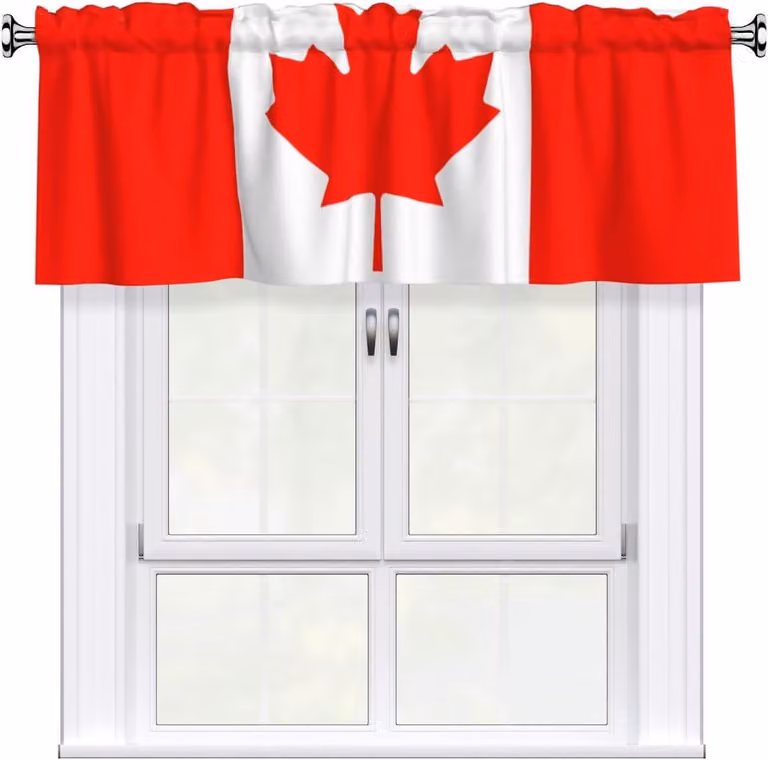 Bandiera canadese, dimensioni 137,2 x 45,7 cm, facile da applicare, ideale per decorare finestre in cucine, camere da letto e altri ambienti