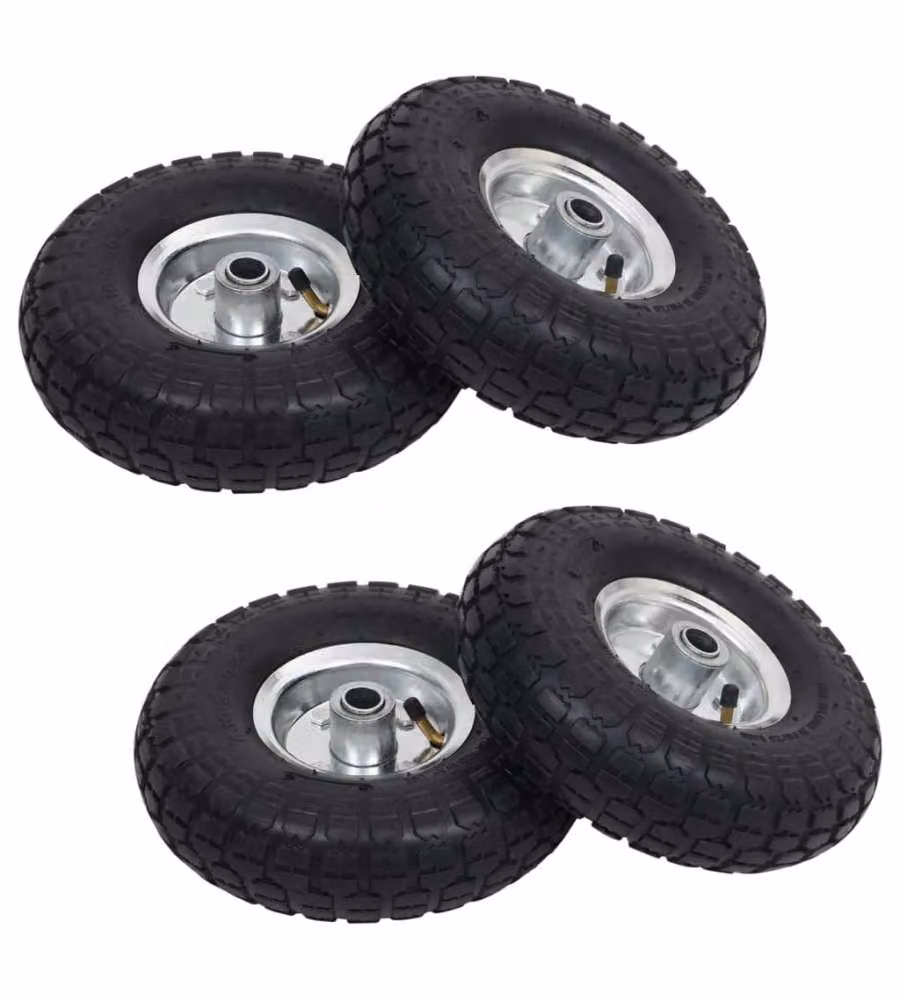Ruote Carrello a Mano 2 pz in Gomma 4.10/3.50-4 (260x83) 142976