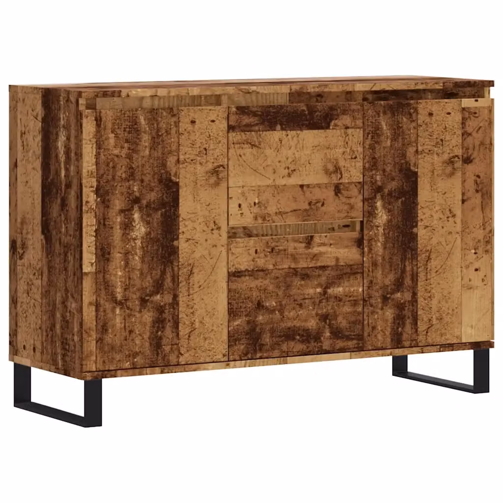 Credenza in stile rustico vidaXL in legno e metallo, colore marrone, L: 101,5 cm, P: 35 cm, H: 70 cm – 2