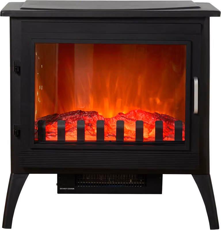 Camino elettrico Sureflame Marlow con tre lati in vetro in colore nero opaco