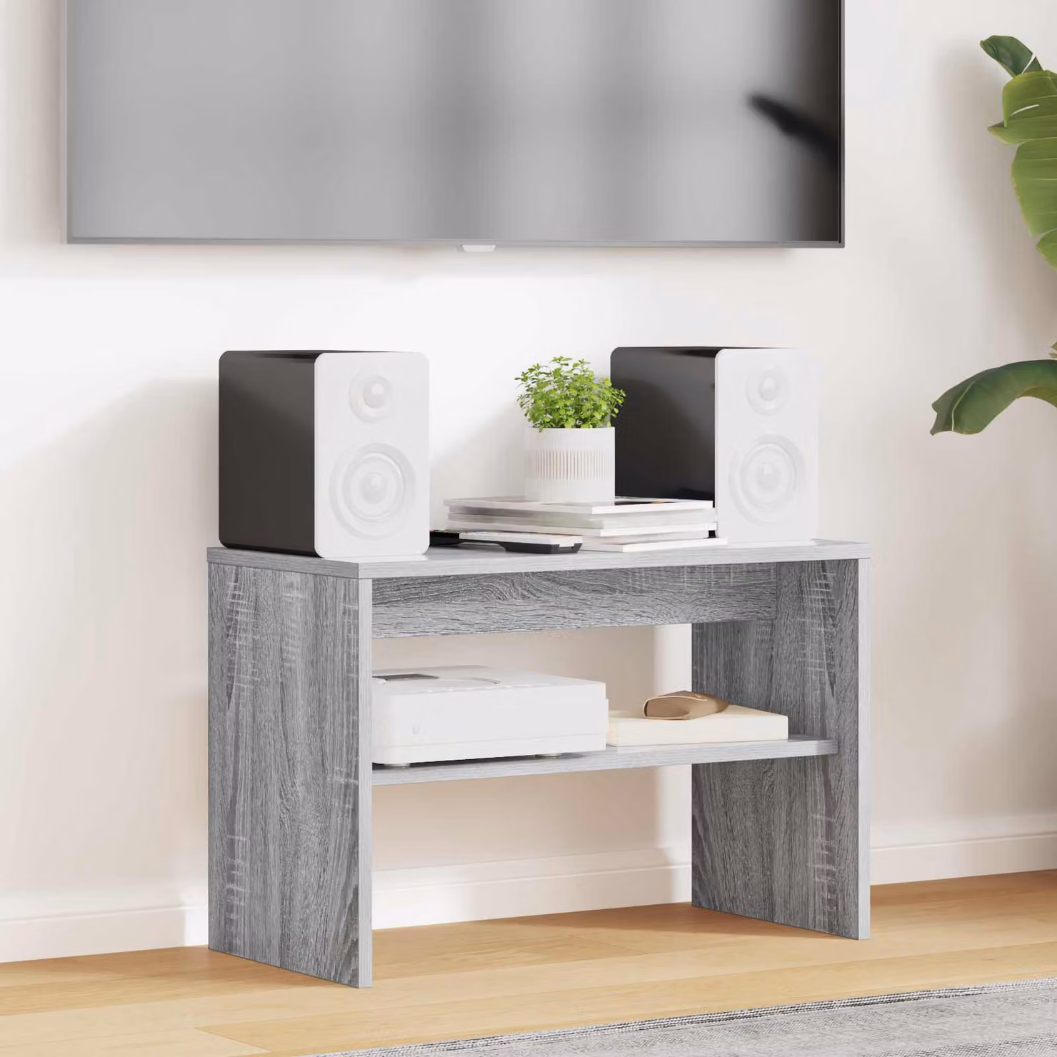 Mobile TV moderno vidaXL in legno ingegnerizzato grigio L: 60 cm, P: 30 cm, H: 40 cm