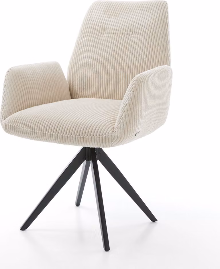 DELIFE Sedia da pranzo Zoa-Flex Cord Beige Struttura a croce angolare Nera Molle insacchettate