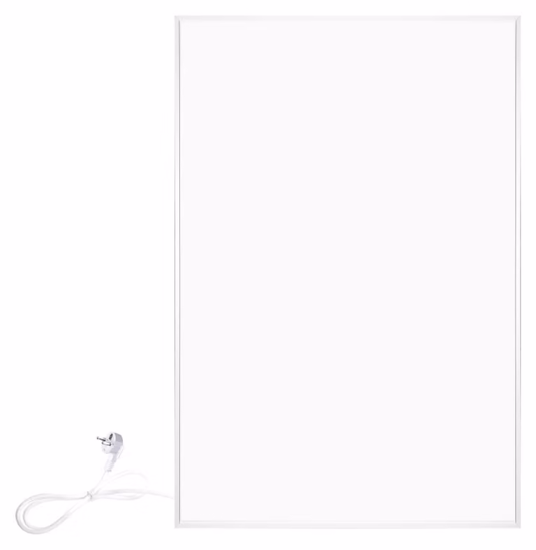 Pannello radiante elettrico da parete - Potenza: 450 W - Dimensioni: 60x90 cm - Materiale: alluminio - Colore: bianco
