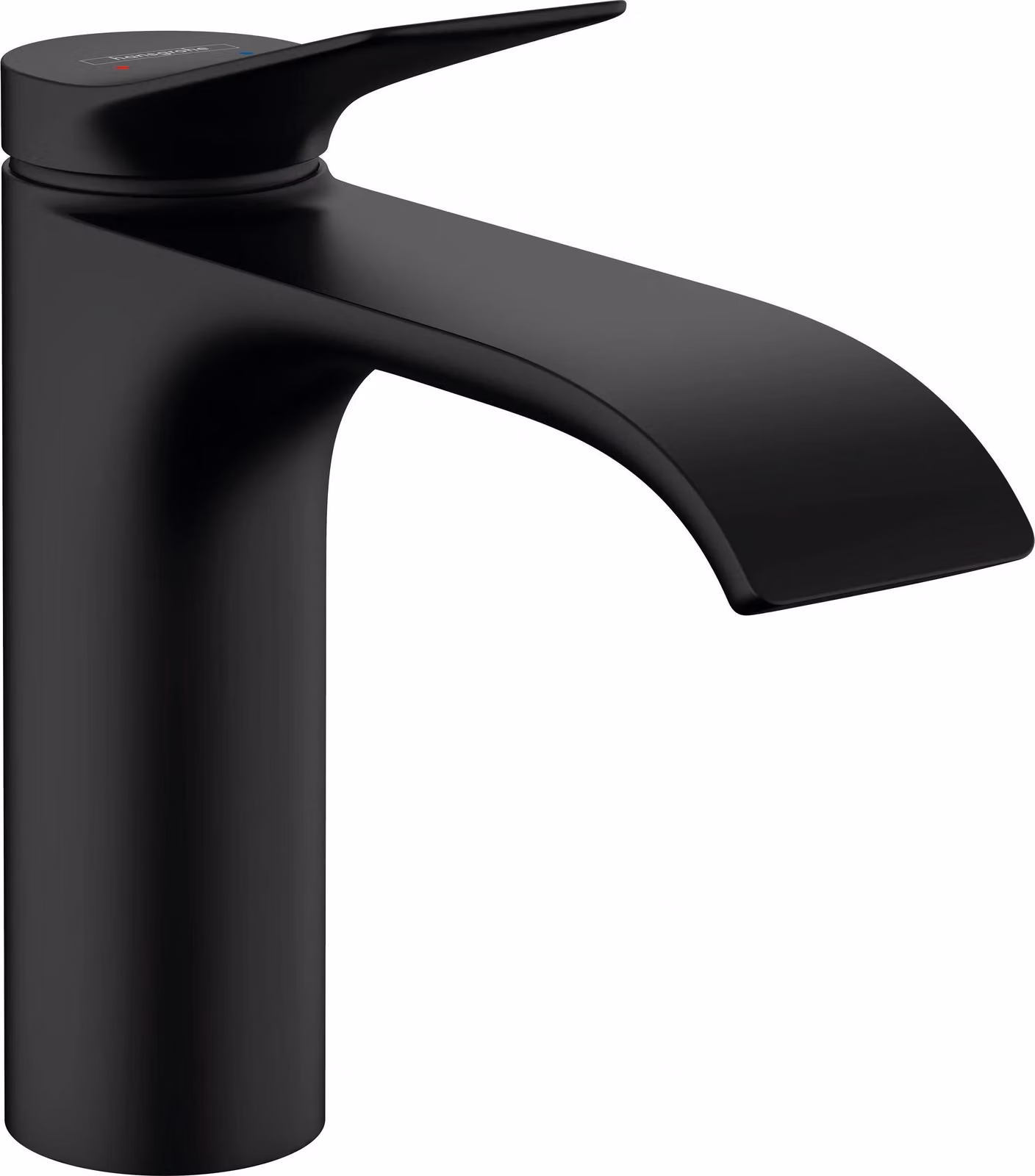 hansgrohe Vivenis, miscelatore monocomando per lavabo 110, set di scarico con tirante, nero opaco, 1 pz.