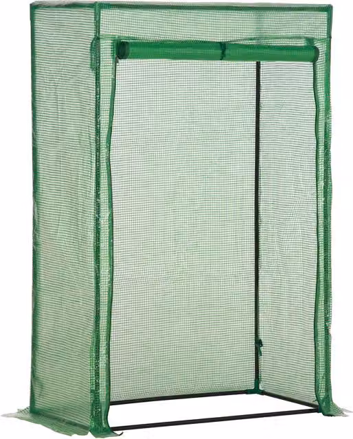 Serra da giardino e da balcone Outsunny con telaio in acciaio e telo in PE rinforzato, verde, L 100 x P 50 x H 150 cm