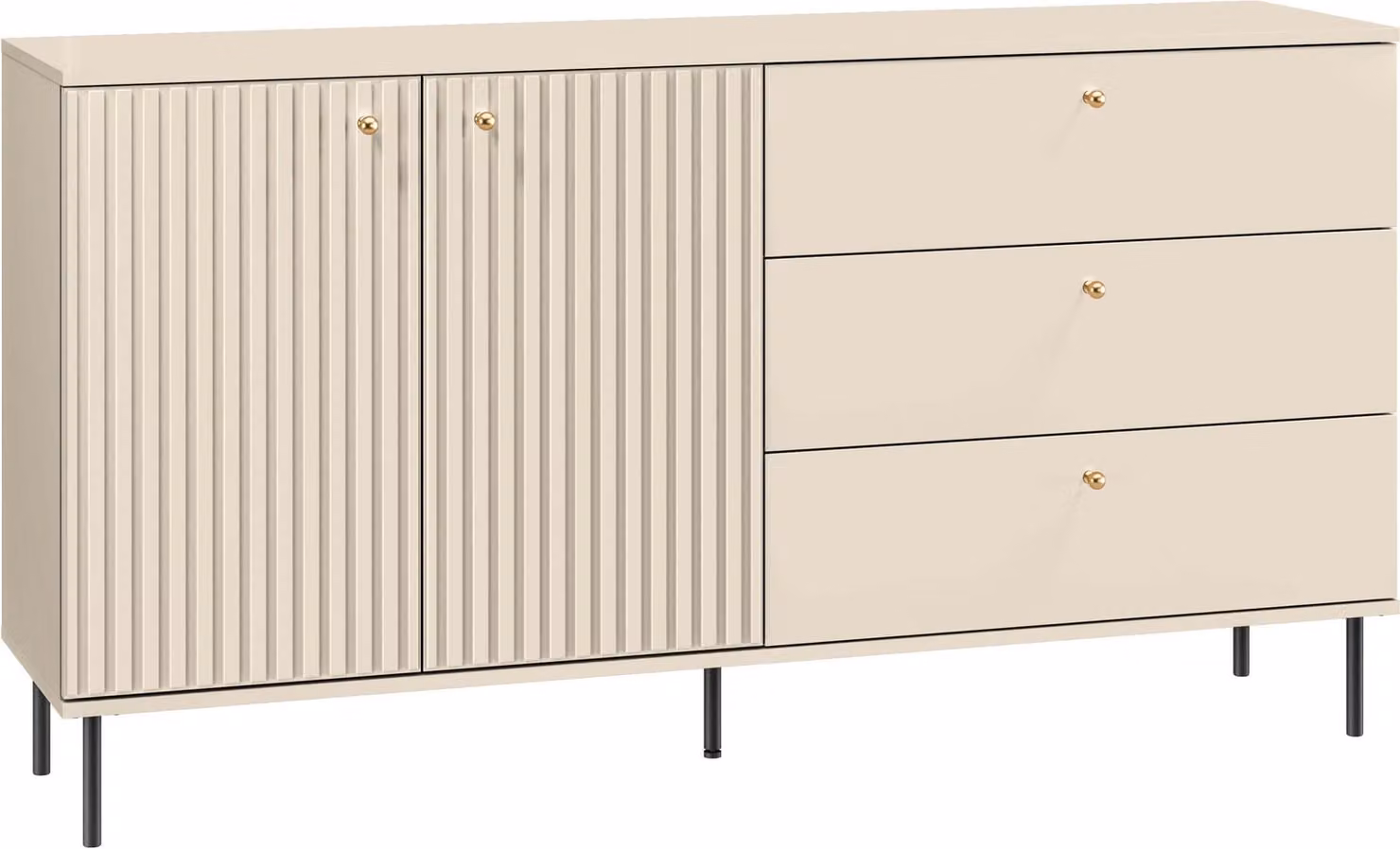 FURNLUX Credenza Sophie Beige 160cm / Colore principale: Beige / Dimensioni: 160 x 85 x 40 cm