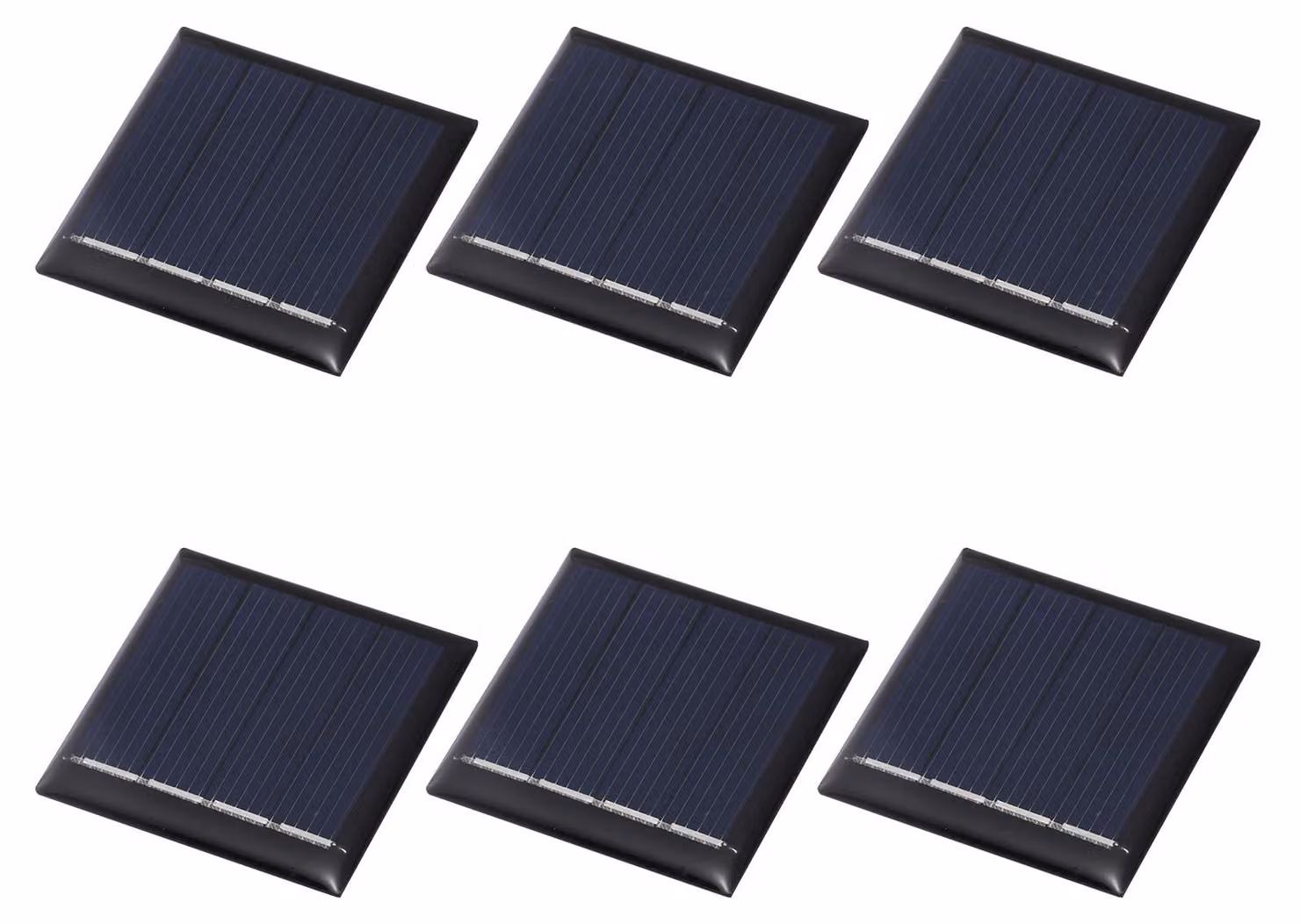 6 mini celle solari da 2 V, 0,08 W, 40 mA, policristalline