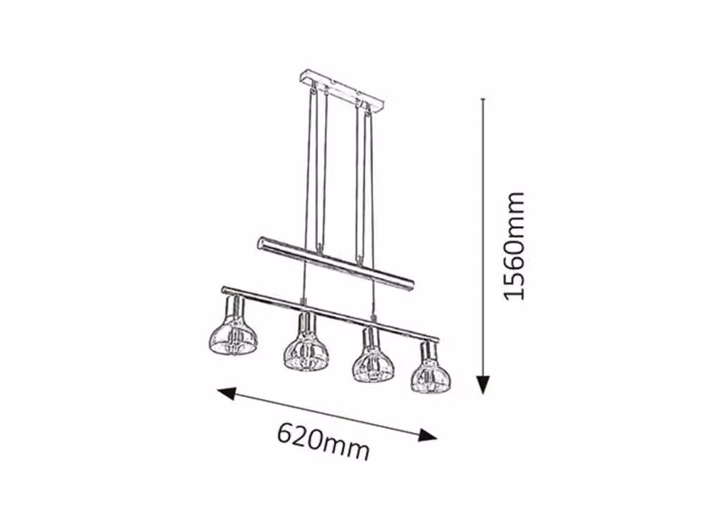 Lampada a sospensione Holly oro antico-ambra 4xE14x20W metallo dim.: 156x62x62 cm IP20 Rabalux