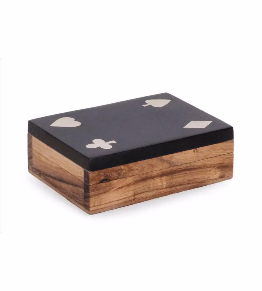 Bizzotto Decorazione Carte Fortune nera 11,3x8,3 cm in legno