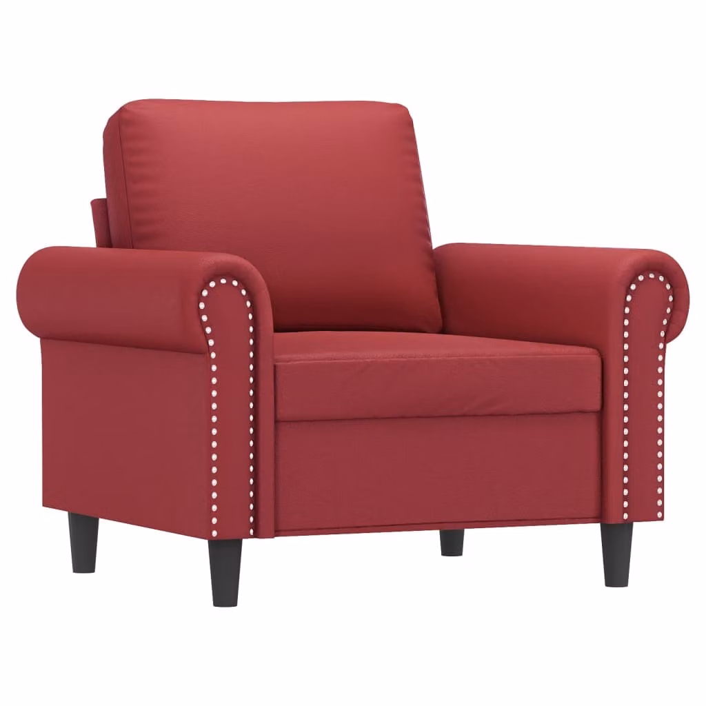 Poltrona Rosso Vino 60 cm in Pelle finta
