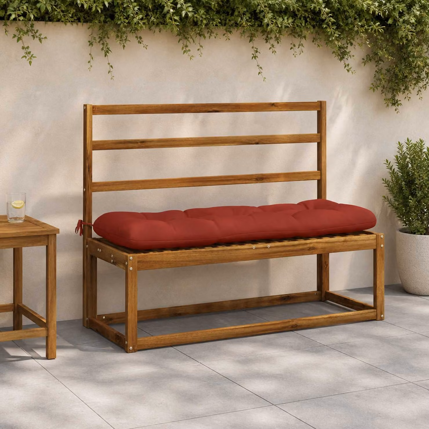 vidaXL Cuscino per panchina VIANEN 100% Poliestere Rosso