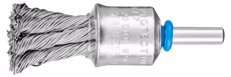 PFERD TOOLS Pennello con protezione in plastica annodata PBG Ø19 mm gambo-Ø6 mm filo in acciaio inox-Ø0,60