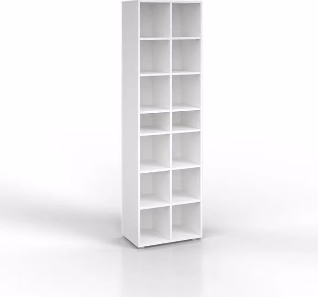 Scarpiera Vicco Paris Bianco con 22 scomparti L: 52.4 cm, P: 33.3 cm, H: 183.3 cm – 1