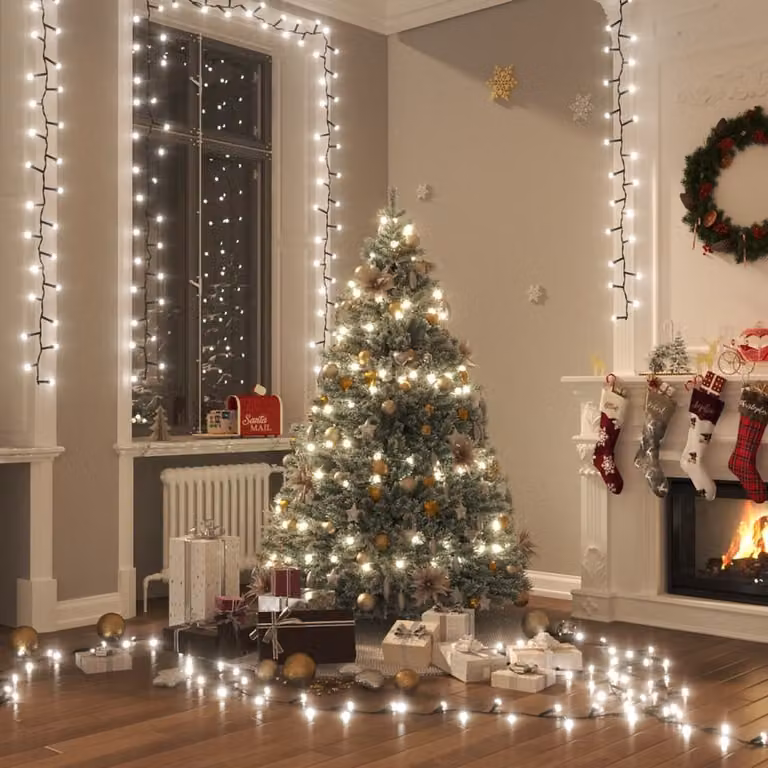 The Living Store Fata LED con 2000 LED bianco freddo 45 m PVC