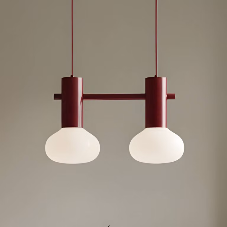 Lampada a sospensione in vetro Flo ALDEX, dimmerabile, Rosso, Soggiorno / Sala da pranzo, Metallo, Design, Lampada a sospensione