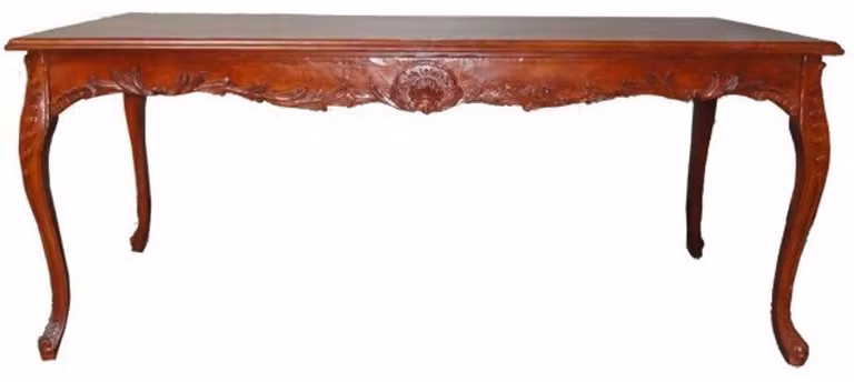 Tavolo da pranzo Casa Padrino in stile barocco, color noce, dimensioni 200 x 80 x 90 cm - Tavolo da pranzo in legno massello, realizzato a mano, in stile antico