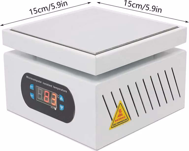 Piastra riscaldante elettrica, riscaldamento rapido, superficie riscaldante 150x150 mm, 500W, 220V