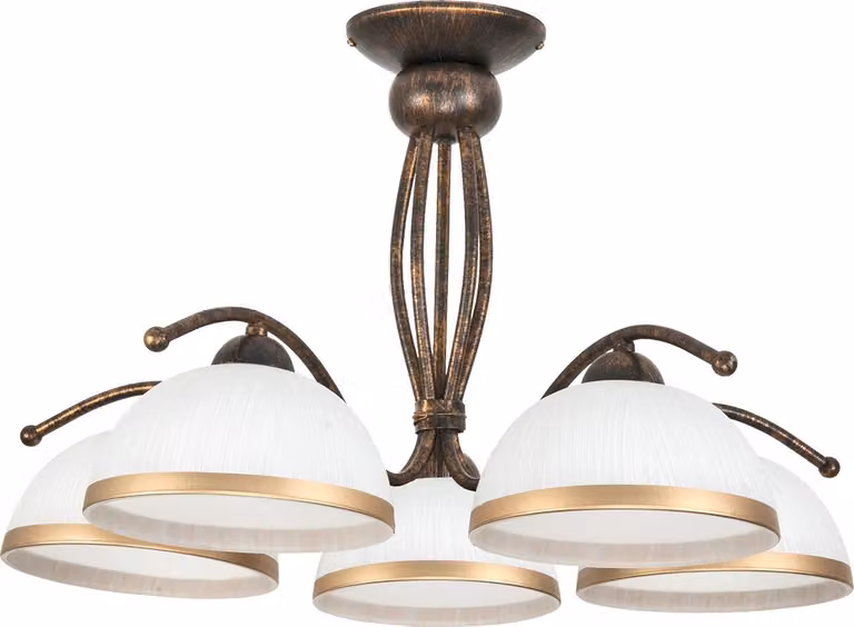 Lampada da soffitto nera oro antico paralume bianco RENOS 1-870