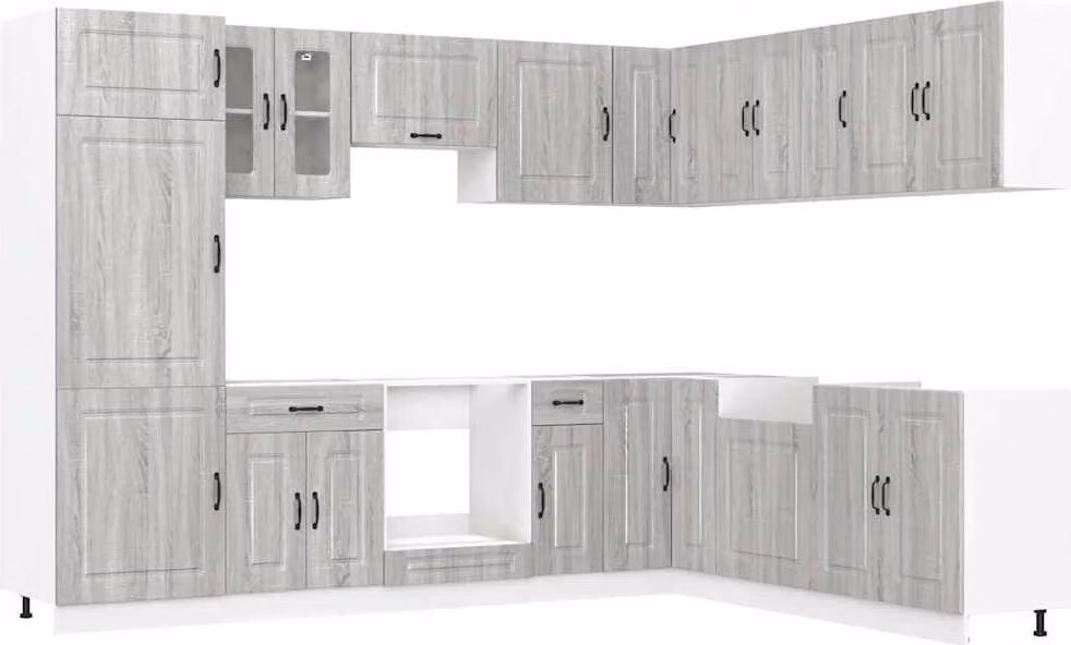 Set Mobili da Cucina 14 pz Kalmar Grigio Sonoma in Truciolato