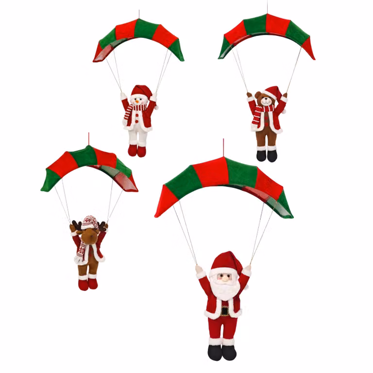 Decorazione Natalizia Pendente con Personaggi Vestiamo Casa, Colori Rosso e Verde, Altezza: 80 cm