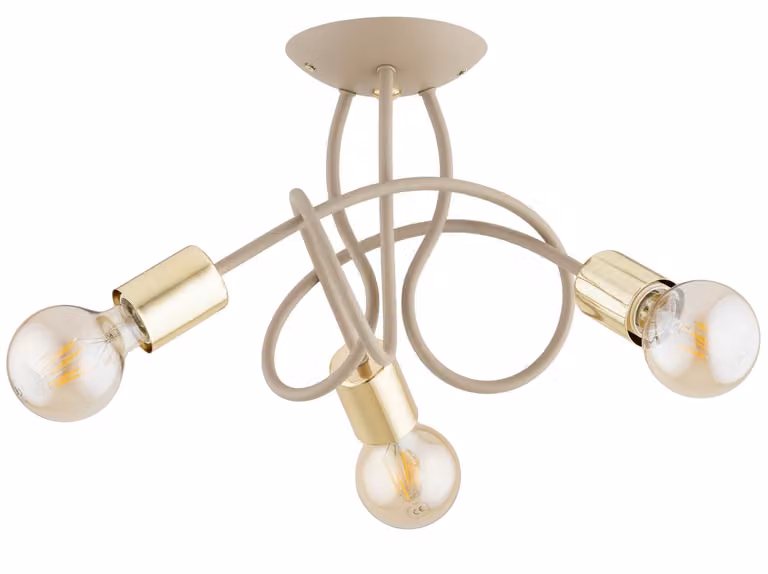 Lampada a sospensione con bracci intrecciati HOSSA, beige, 3xE27x15W, metallo, dimensioni: 25x39x39 cm, IP20, Alfa
