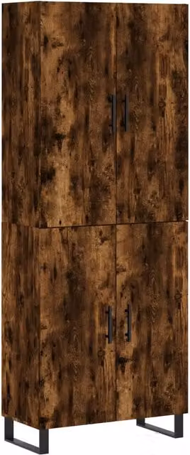 Credenza | Madia | Buffet da pranzo | Armadio da pranzo Rovere Fumo 69,5x34x180 cm in Legno Multistrato