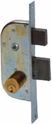 Set di 2 serrature per cancello da infilare Cisa in acciaio color argento