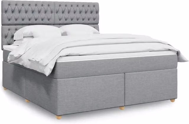 Giroletto a Molle con Materasso Grigio Chiaro180x200 cm Tessuto 3293666