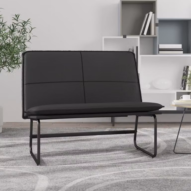 vidaXL Panca Nera 100x75x76 cm in Similpelle