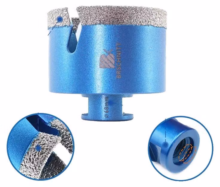 Punte diamantate per carotaggio, diametro 68 mm, confezione da 2 pezzi