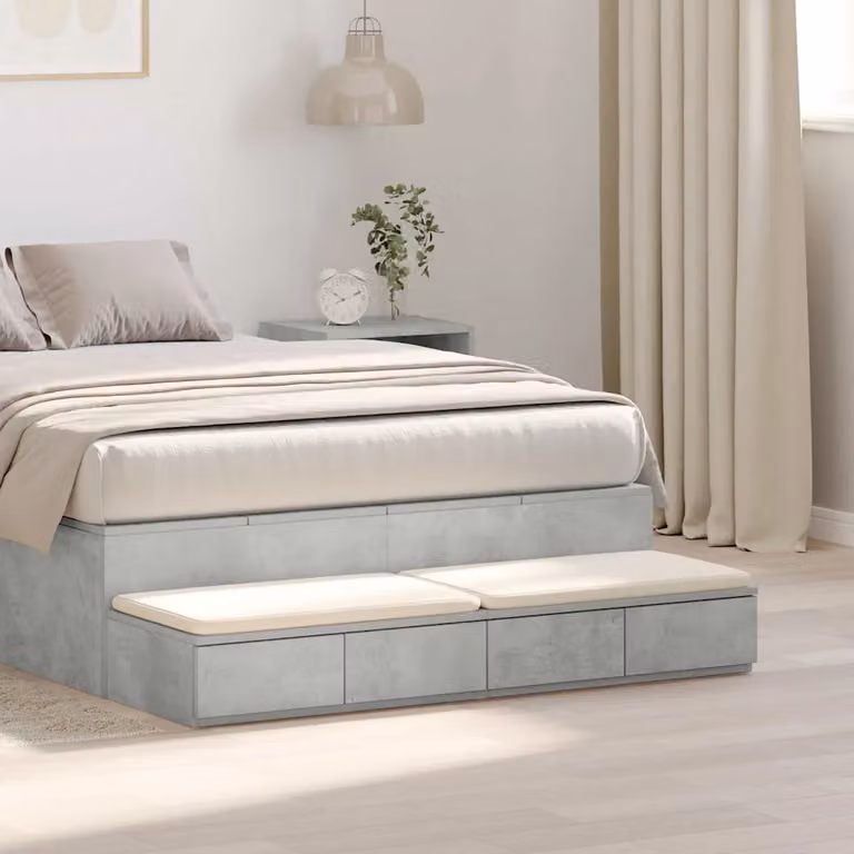 Cassetti per letto vidaXL Grigio cemento L: 120 cm, P: 36,5 cm, H: 16,5 cm