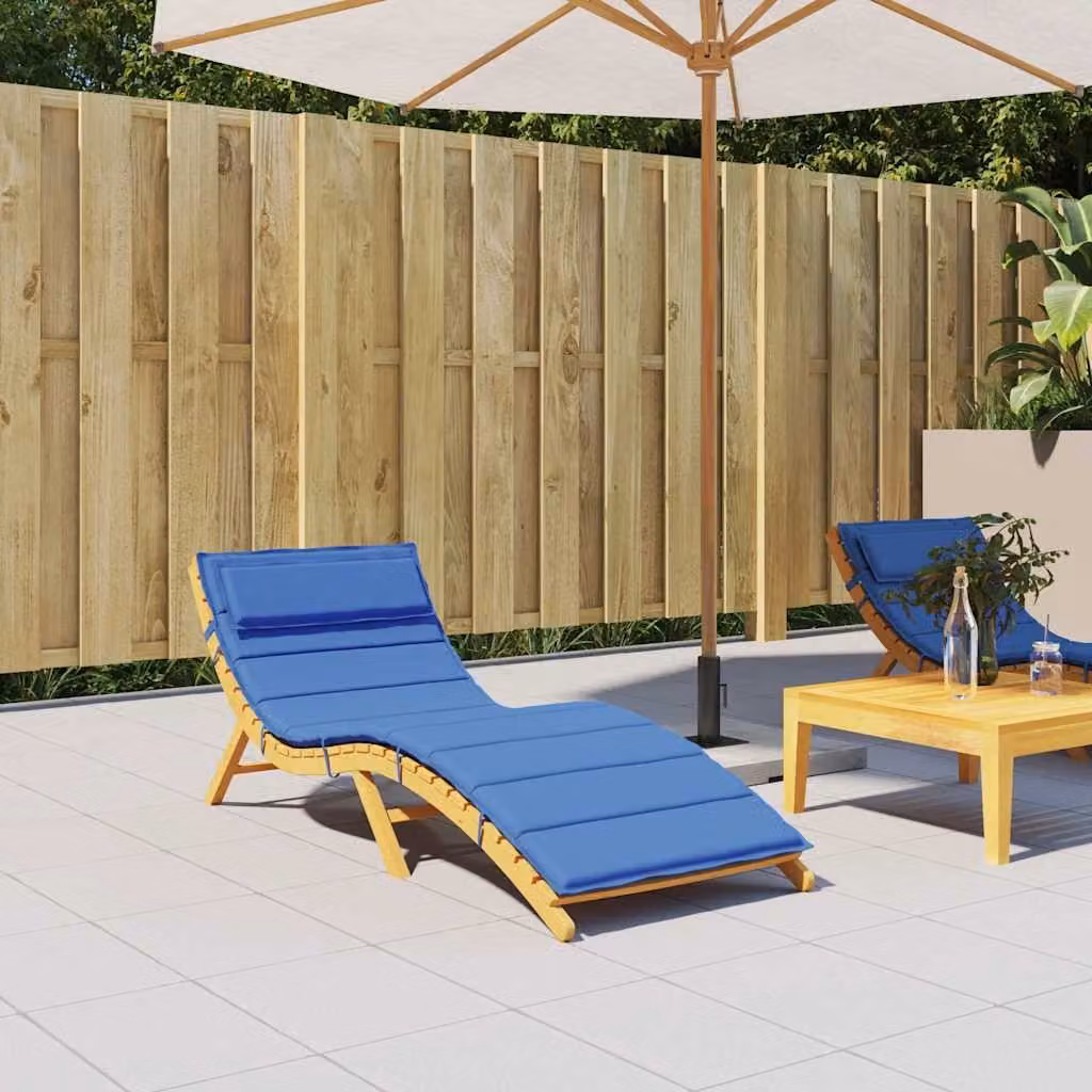 vidaXL Cuscino per Lettino Blu Reale in Tessuto Oxford e Schiuma L/P/H: 180 x 56 x 4 cm